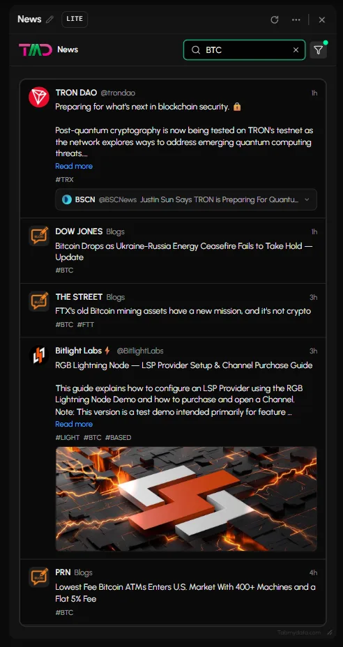 Searching every story in the News tab