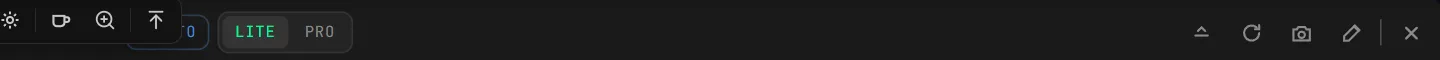 The LITE | PRO switch in the title row of a tab
